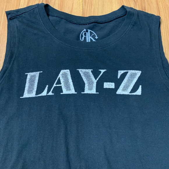 Recycled Karma LAY-Z Sleeveless Black Graphic Tank - Picture 8 of 11